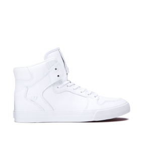 Supra Mens VAIDER White/White High Top Shoes | CA-75527